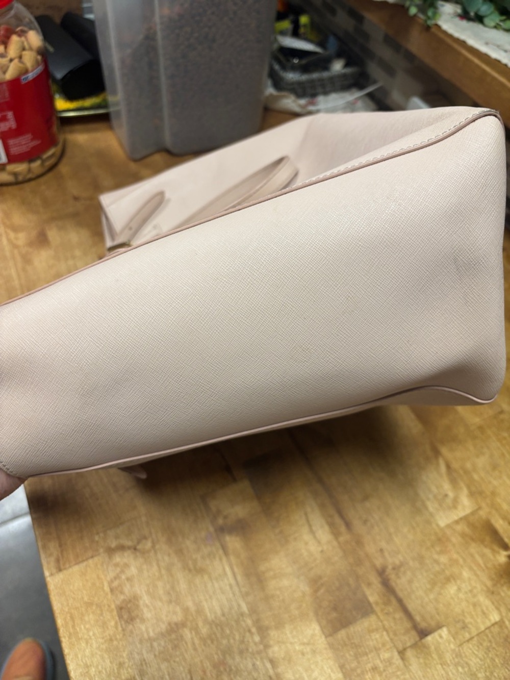 Tory Burch large Blush Leather Tote with Gold Logo   see video - Picture 15 of 17